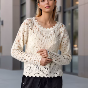 Elegant Women Round-Neck Sweater